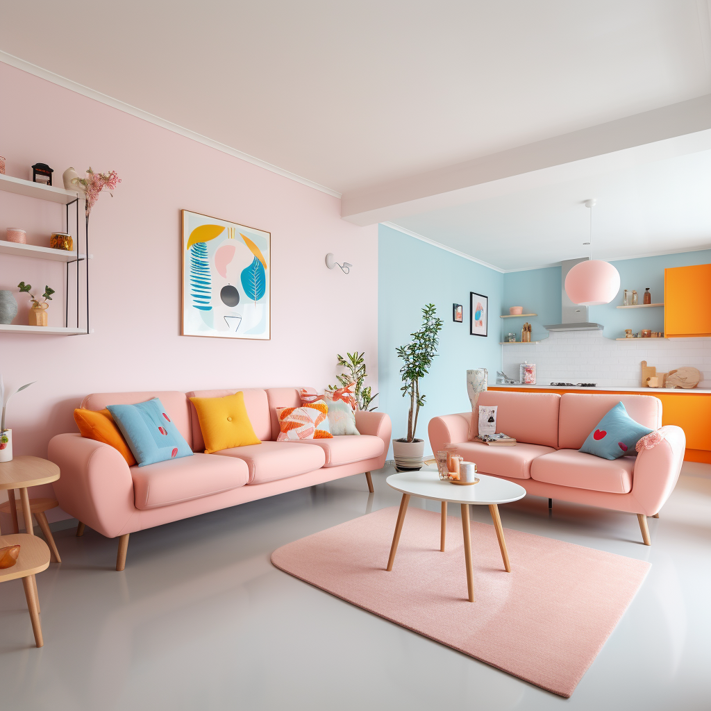 More pastel inspiration for your living room and kitchen